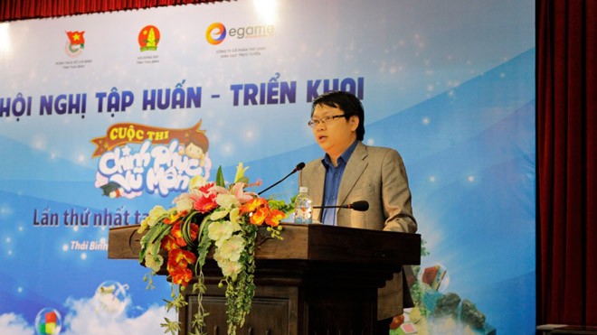 Đồng chí Trần Hữu - Phó Bí thư Tỉnh Đoàn Thái Bình phát động cuộc thi CPVM trên địa bàn tỉnh ngày 9/12/2014