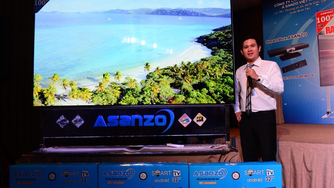 Hãng điện tử Asanzo giới thiệu chiếc TV 100 inch.