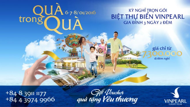 Vinpearl Gift Voucher ưu đãi đặc biệt duy nhất trong “3 ngày vàng“