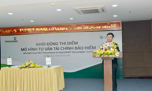 Ông Phạm Thanh Hà - Phó Tổng giám đốc Vietcombank, Chủ tịch Hội đồng thành viên Công ty Bảo hiểm nhân thọ Vietcombank Cardif (VCLI) phát biểu tại sự kiện.