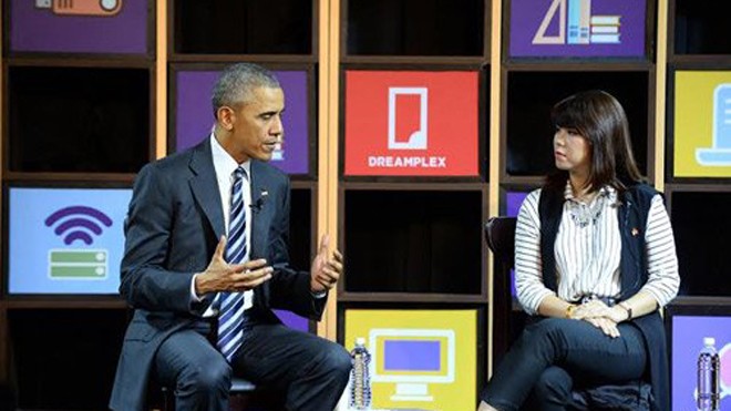 Lê Hoàng Uyên Vy - Giám đốc điều hành Adayroi.com (Tập đoàn Vingroup) đối thoại với Tổng thống Obama