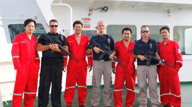 Đội an ninh chống cướp biển trên tàu PVT Athena của PV Trans