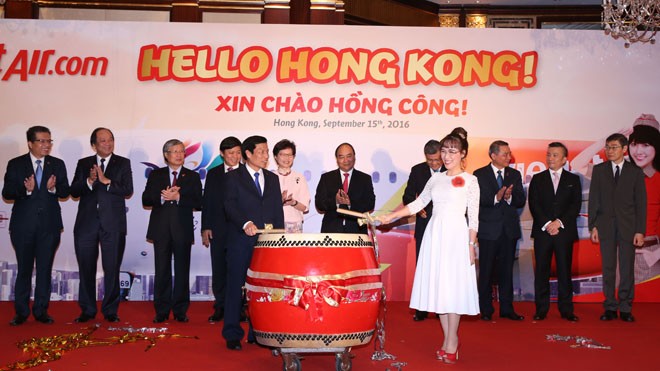 Lễ khai trương đường bay Hồng Kông của Vietjet có sự chứng kiến của Thủ tướng Nguyễn Xuân Phúc