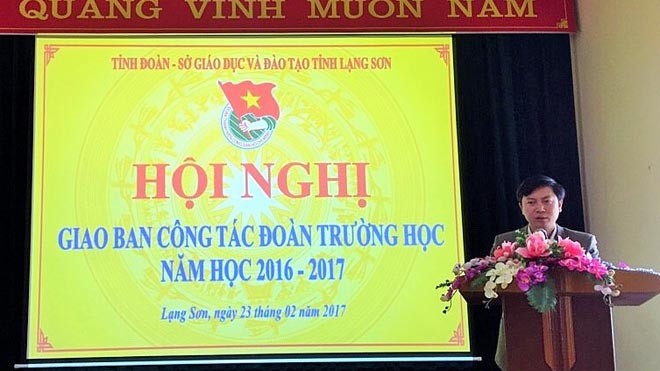 Đồng chí Nguyễn Hoàng Tùng - Ủy viên BCH Trung ương Đoàn, Tỉnh ủy viên, Bí thư Tỉnh đoàn phát biểu chỉ đạo tại hội nghị