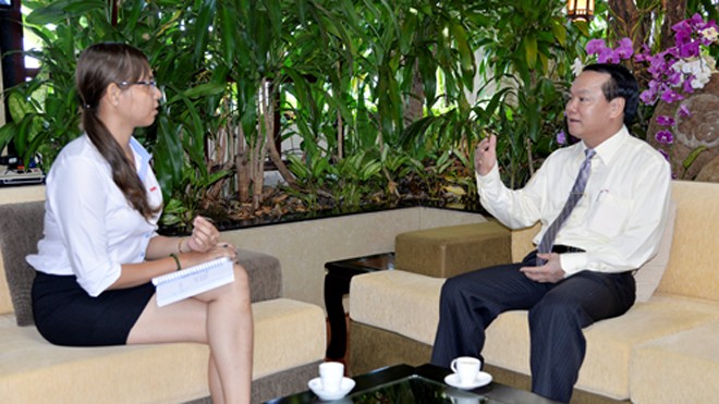 Ông Lê Thanh Thuấn – Chủ tịch HĐQT Tập đoàn Sao Mai trả lời phỏng vấn