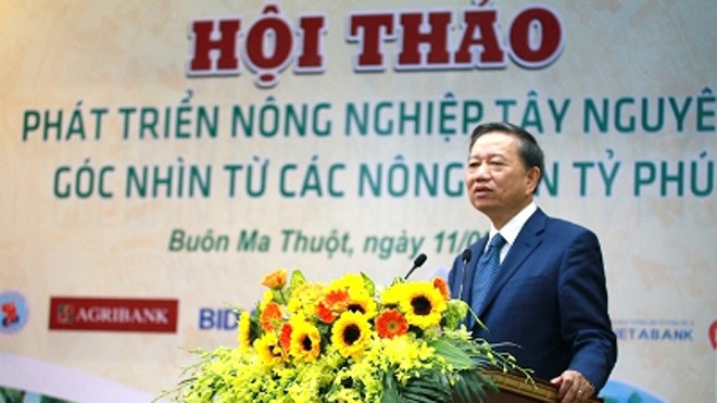 Thượng tướng Tô Lâm, Trưởng ban chỉ đạo Tây Nguyên phát biểu chỉ đạo Hội thảo