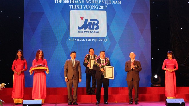 MB dẫn đầu Ngân hàng cổ phần trong 500 doanh nghiệp Việt Nam thịnh vượng 2