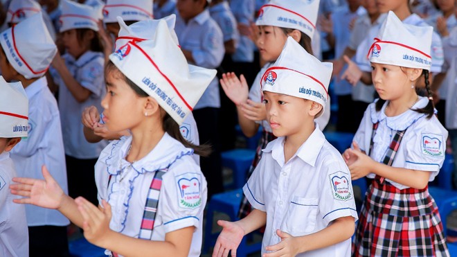 Lễ khai giảng năm học mới tại trường Tiểu học Tân Hòa, huyện Quốc Oai, Hà Nội