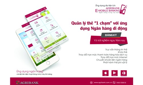 Quản lý thẻ “1 chạm” với ứng dụng Agribank E-Mobile Banking
