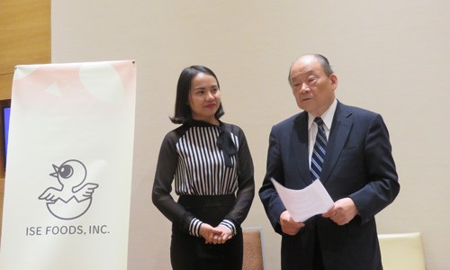 Ông Nobuhiro Ise – Chủ tịch tập đoàn Ise Foods chia sẻ trong cuộc họp báo chiều 23/10