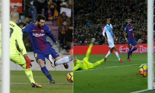 Khung gỗ ngăn Messi ghi thêm bàn cho Barca.