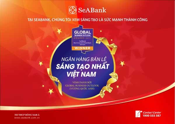Seabank được Global Business OutLook vinh danh 'Ngân hàng bán lẻ sáng tạo nhất Việt Nam'