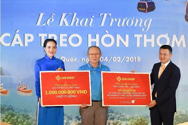 Sun Group thực hiện lời hứa tặng 1 tỷ đồng cho U23 Việt Nam