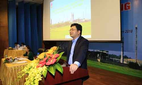 Tổng giám đốc Trần Ngọc Nguyên thông báo tình hình sản xuất kinh doanh của BSR