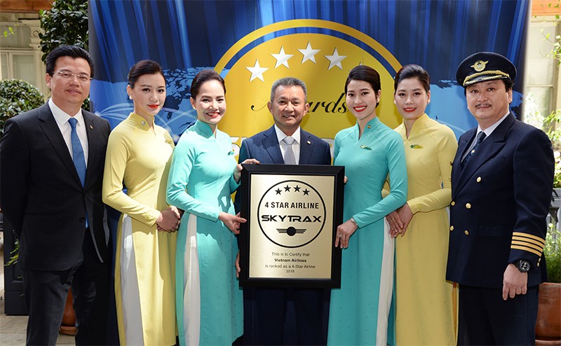 Lần thứ 3 liên tiếp Vietnam Airlines được Skytrax công nhận là hãng hàng không quốc tế 4 sao về chất lượng dịch vụ.