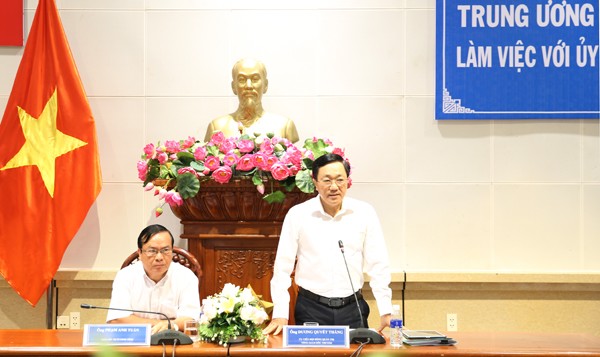 Tổng Giám đốc NHCSXH Dương Quyết Thắng - Thành viên Ban chỉ đạo TW các chương trình MTQG giai đoạn 2016 - 2020 phát biểu