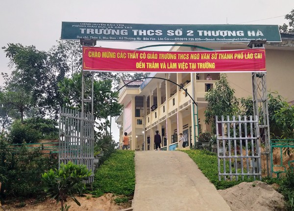 Trường THCS Thượng Hà (huyện Bảo Yên) nơi xảy ra vụ việc.