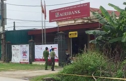 Ngân hàng Nông nghiệp và Phát triển nông thôn Việt Nam (Agribank), chi nhánh xã Thanh Hà, nơi xảy ra vụ cướp.