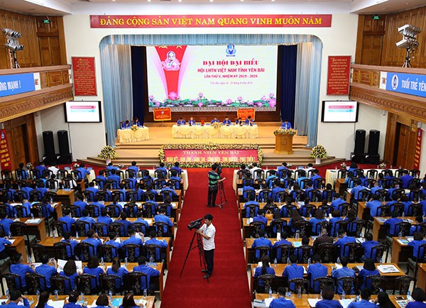 Toàn cảnh phiên thứ nhất Đại hội Hội LHTN Việt Nam tỉnh Yên Bái lần thứ V, nhiệm kỳ 2019 - 2024. 