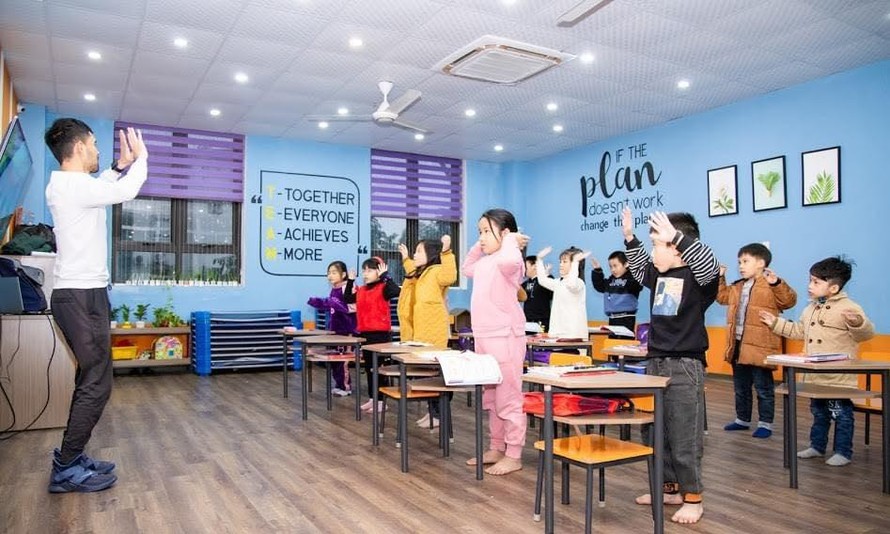 Một buổi giảng dạy của Trung tâm Anh ngữ APLUS do giáo viên người nước ngoài đứng lớp - Ảnh: A Kim Sơn