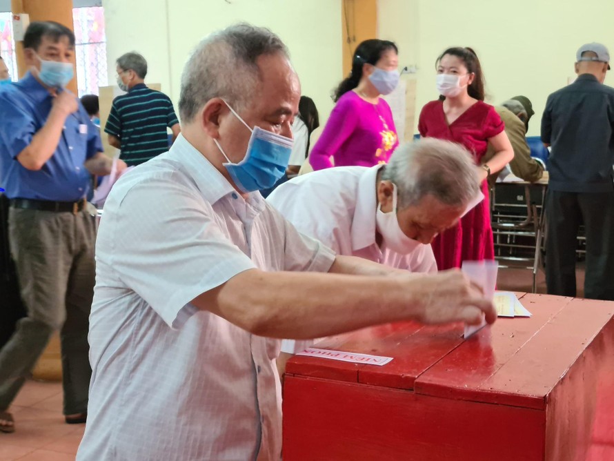 Cử tri ở 18 đơn vị bầu cử tại Nam Định phải đi bầu thêm vào ngày 6/6 do bầu thiếu đại biểu HĐND cấp xã - Ảnh: Hoàng Long