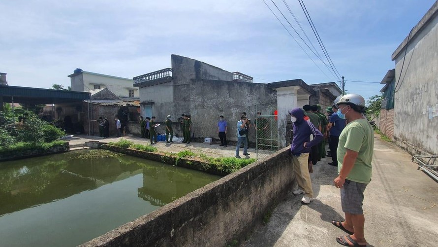 Ngôi nhà xảy ra vụ thảm sát 3 người ở xã Quỳnh Hoa, huyện Quỳnh Phụ, tỉnh Thái Bình - Ảnh: Hoàng Long