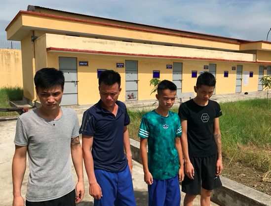Nhóm cướp 9X bị công an huyện Thái Thuỵ bắt giữ - Ảnh: Công an tỉnh Thái Bình