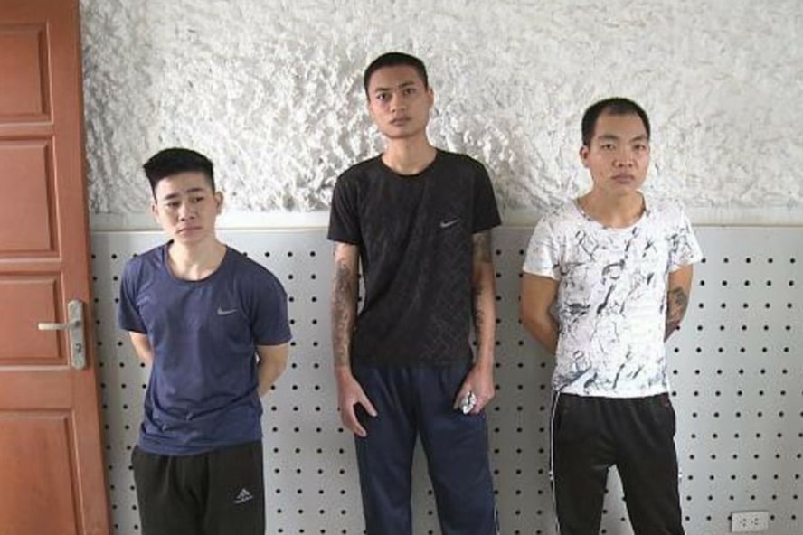 3 đối tượng buôn bán người vừa bị bắt giam tại Thái Bình - Ảnh: Hoàng Long
