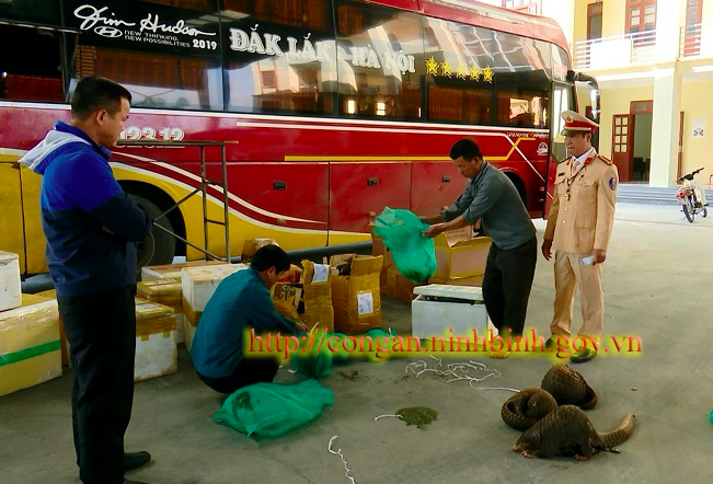 Công an Ninh Bình phát hiện, bắt giữ xe chở động vật hoang dã và hàng lậu - Ảnh: CA Ninh Bình