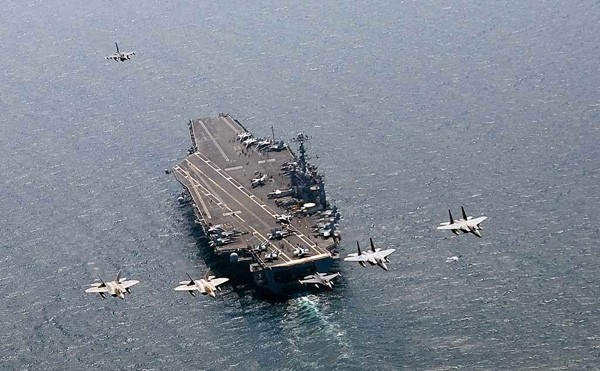 Tàu sân bay Mỹ hiện diện thường trực tại khu vực châu Á-Thái Bình Dương . Ảnh: US Navy