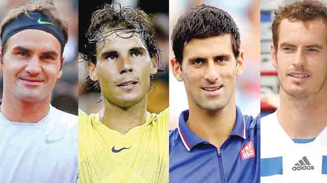 Bộ tứ huyền thoại của làng tennis thế giới: Roger Federer, Rafa Nadal, Novak Djokovic và Andy Murray 