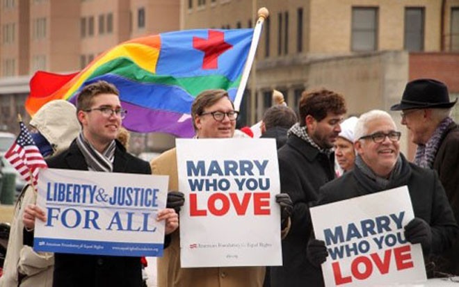 Biểu tình ủng hộ người đồng tính tại bang Virginia của Mỹ hồi đầu tháng 2.