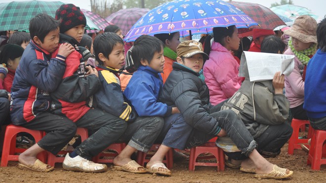 Nhiệt độ xuống thấp, học sinh Lạng Sơn phải nghỉ hoc. ảnh: Duy Chiến