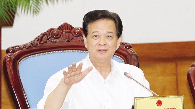 Thủ tướng Nguyễn Tấn Dũng phát biểu chỉ đạo tại phiên họp thường kỳ Chính phủ. Ảnh: Đức Tám