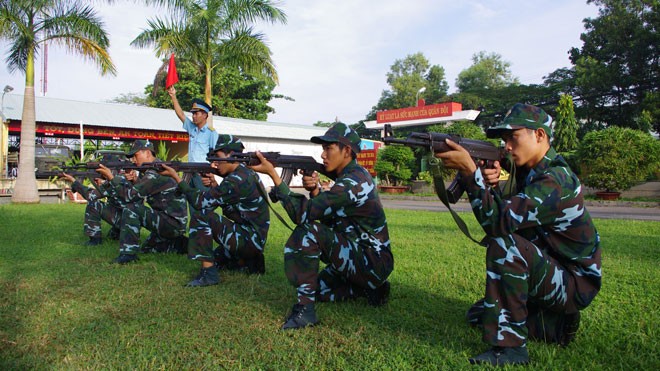  Lính vệ binh luyện tập thường xuyên để sẵn sàng đối phó các tình huống. Ảnh: tiểu đoàn cung cấp