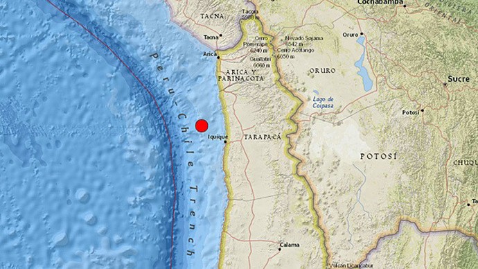 Vị trí trận động đất tại Chile