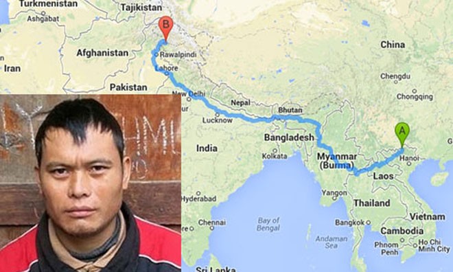 Già Pó vượt qua quãng đường từ Mèo Vạc đến Pakistan dài khoảng 5.800 km - Ảnh: Dân Việt.