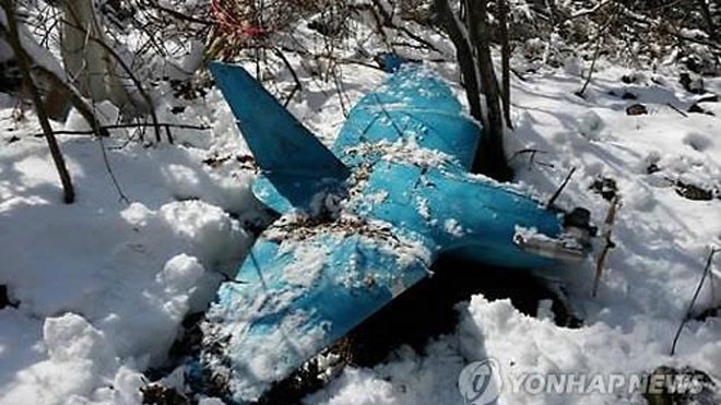 Máy bay không người lái được phát hiện hôm 6/4 ở Samcheok. Ảnh: Yonhap