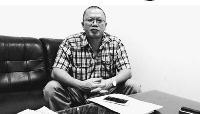 Ông Nguyễn Hữu Dũng, Chủ tịch HĐQT Cty CP Công nhận VN trong buổi làm việc tại báo Tiền Phong. Ảnh: Tuấn Minh