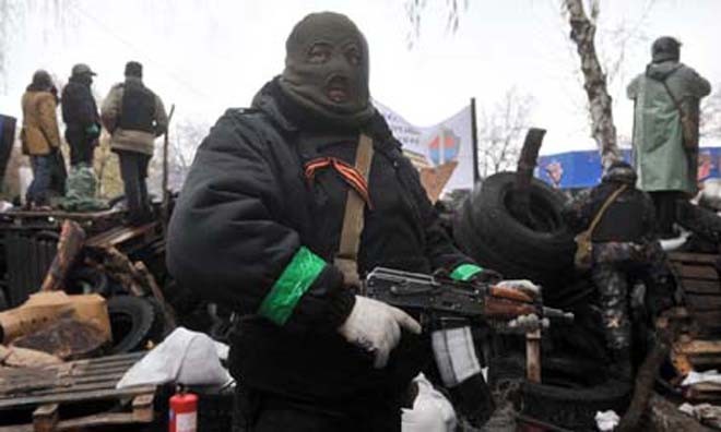 Một tay súng của lực lượng ly khai ở Slavyansk.