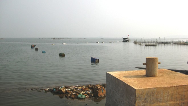 Khu vực âu thuyền thôn Đông Hải (xã Lộc Trì), nơi xảy ra cái chết thương tâm của hai học sinh tiểu học. ẢNH: H.C 