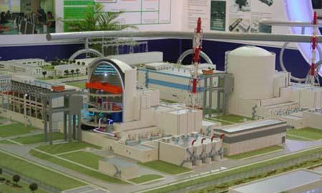 Mô hình nhà máy điện hạt nhân Ninh Thuận. 