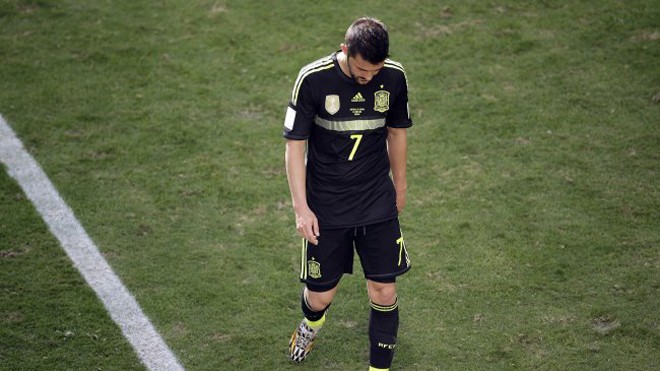 Villa nức nở rời sân trong trận đấu cuối cùng cho tuyển Tây Ban Nha. Ảnh: Getty Images