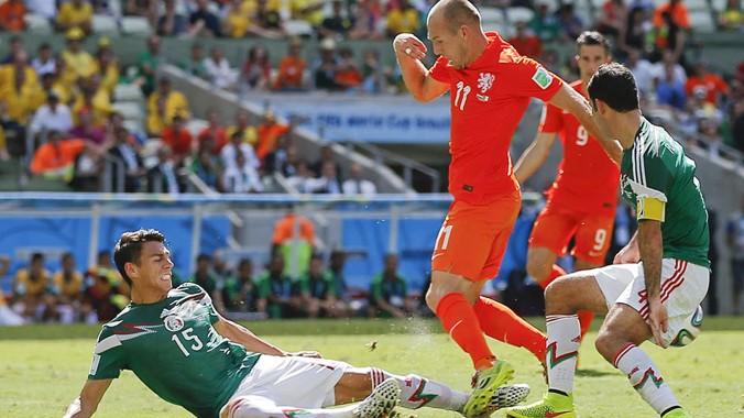 Robben là sự khác biệt giúp Hà Lan thắng Mexico. Ảnh: Getty Images