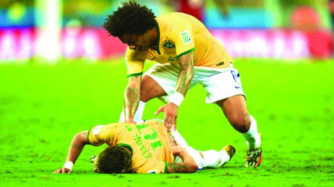 Brasil sẽ không còn ngôi sao lớn nhất trong đội hình ở những trận còn lại sau chấn thương lưng tai hại. Ảnh: Getty Images