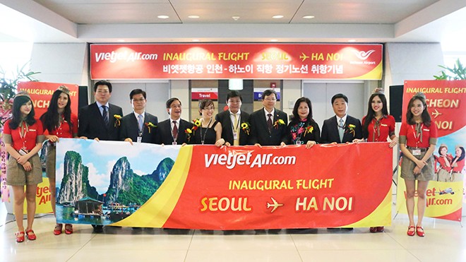 khai trương đường bay Hà Nội – Seoul ngày 24/7/2014.
