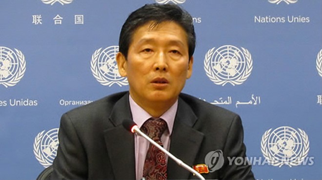 Phó Đại sứ CHDCND Triều Tiên tại Liên Hợp Quốc Ri Tong-il. (Ảnh: Yonhap) 