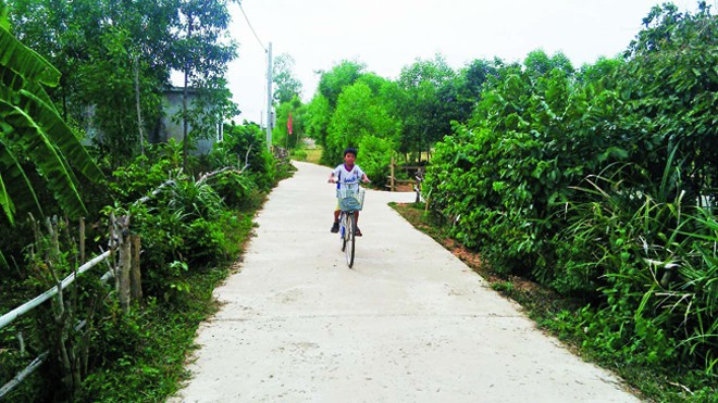 Mặc dù khó khăn nhưng thôn Thống Nhất đã làm được hai con đường bê tông trong làng 