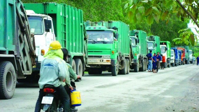 Một lượng rác sẽ được đưa về Khu Liên hiệp xử lý chất thải rắn Đa Phước xử lý sau khi đóng cửa bãi rác ở Phước Hiệp 