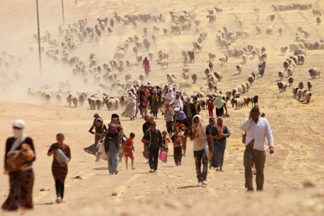 Người Yazidi phải băng qua sa mạc để chạy trốn các chiến binh IS (Nguồn: Reuters) 